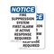 Signmission Fire Suppression System First OSHA Notice Sign, Plastic, 7in W x 10in L, 2PK OS-2PACK-NS-P-710-V-12702 - alternate 1